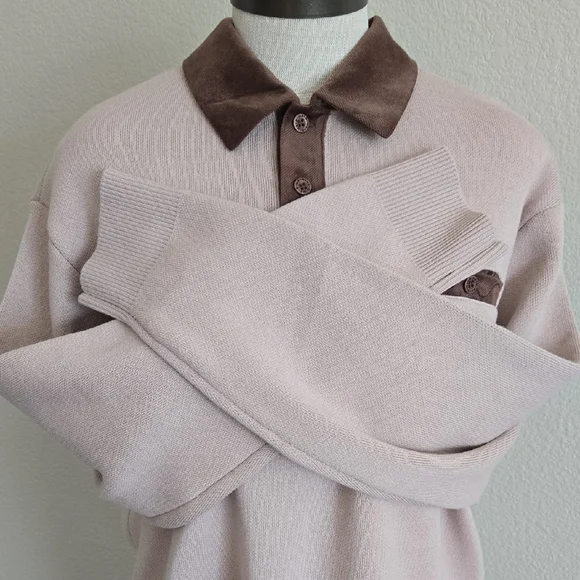 Dime Mocha Casino Rugby Polo Dime Men's Tan Sweater